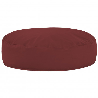 Dark red round pillow pu leather