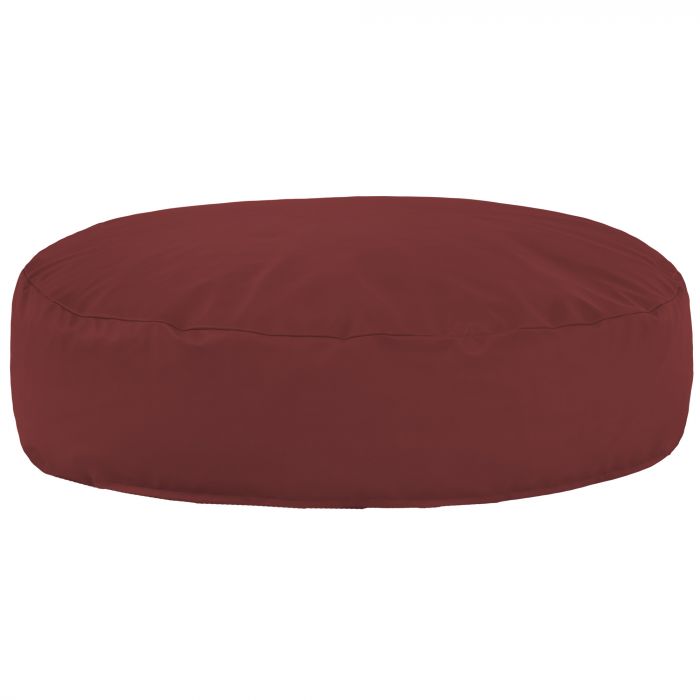 Dark red round pillow pu leather
