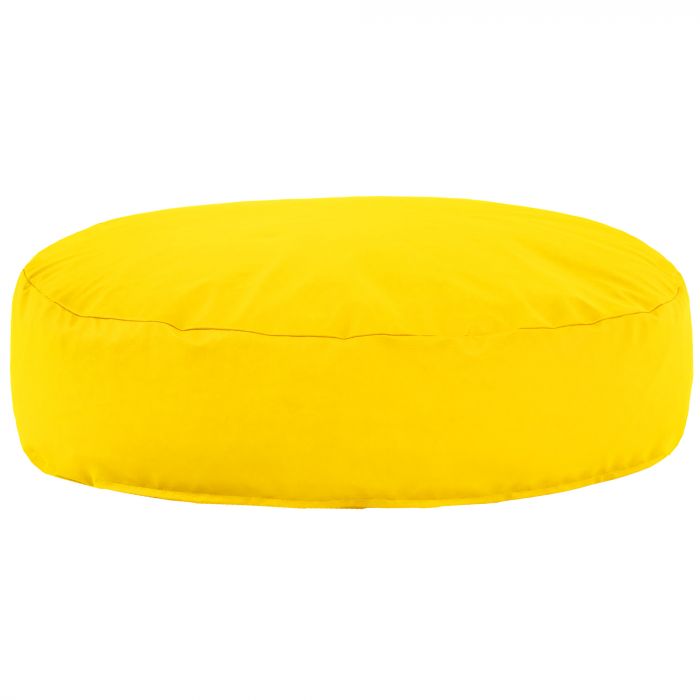 Bright yellow round pillow pu leather