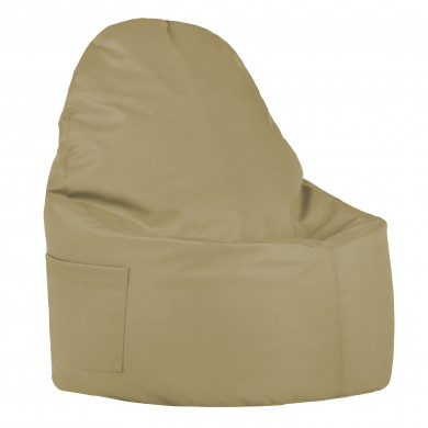 Beige bean bag chair porto pu leather