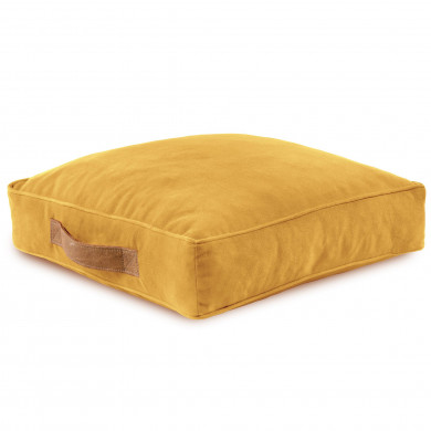 Mustard seat cushions velvet