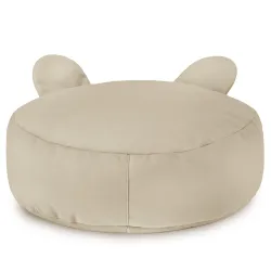Stylish velvet footstool in pearl, ideal for living rooms and children's spaces