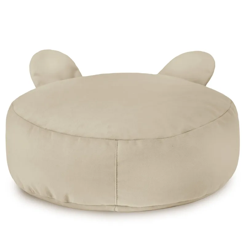 Stylish velvet footstool in pearl, ideal for living rooms and children's spaces