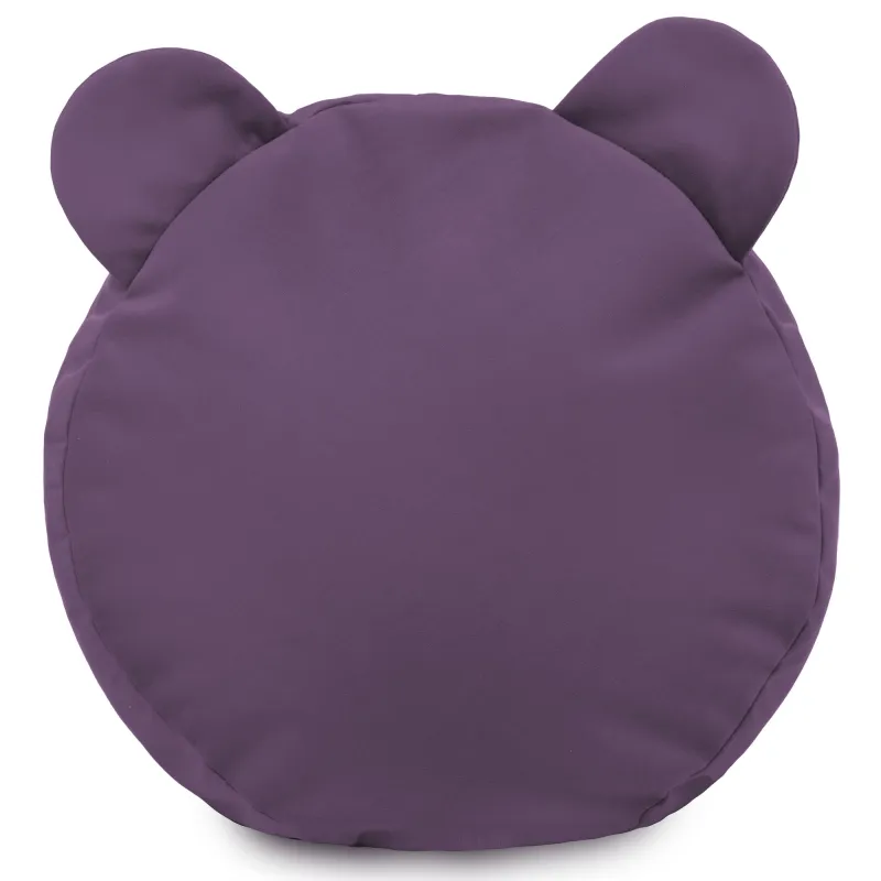 Round Footstool Pouffe Teddy Kids - Soft Velvet – view 11