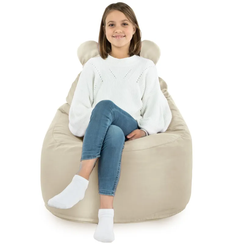 Soft teddy velvet pearl bean bag chair for cozy children's spaces