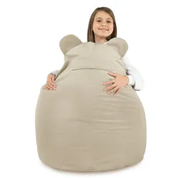 Versatile pearl bean bag chair for kids' rooms and outdoor fun