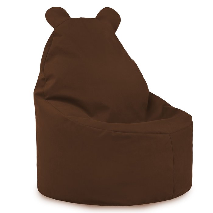 Brown bean bag chair teddy velvet