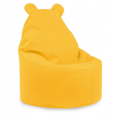 Yellow bean bag chair teddy velvet