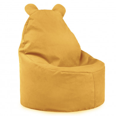 Mustard bean bag chair teddy velvet