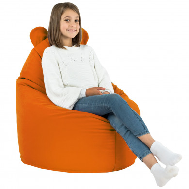 Orange bean bag chair teddy velvet