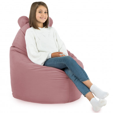 Pastel pink bean bag chair teddy velvet