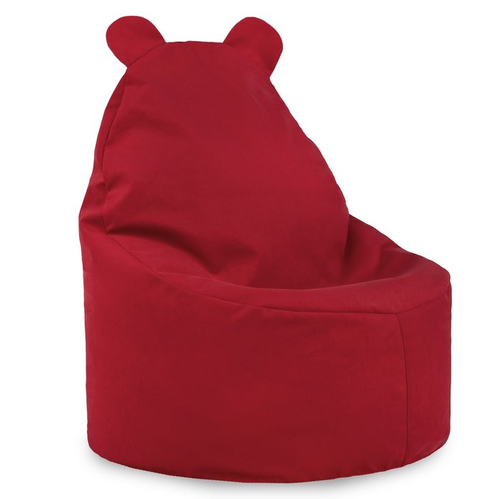 Red bean bag chair teddy velvet