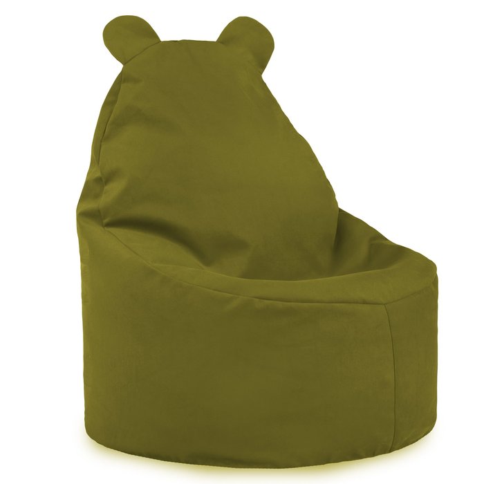 Green bean bag chair teddy velvet