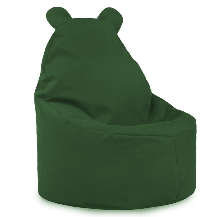 Dark green bean bag chair teddy velvet