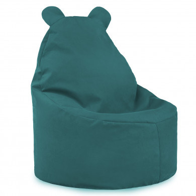 Blue bean bag chair teddy velvet