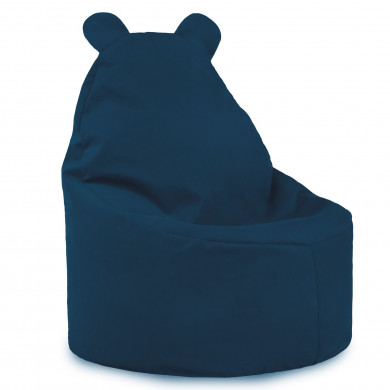 Navy blue bean bag chair teddy velvet