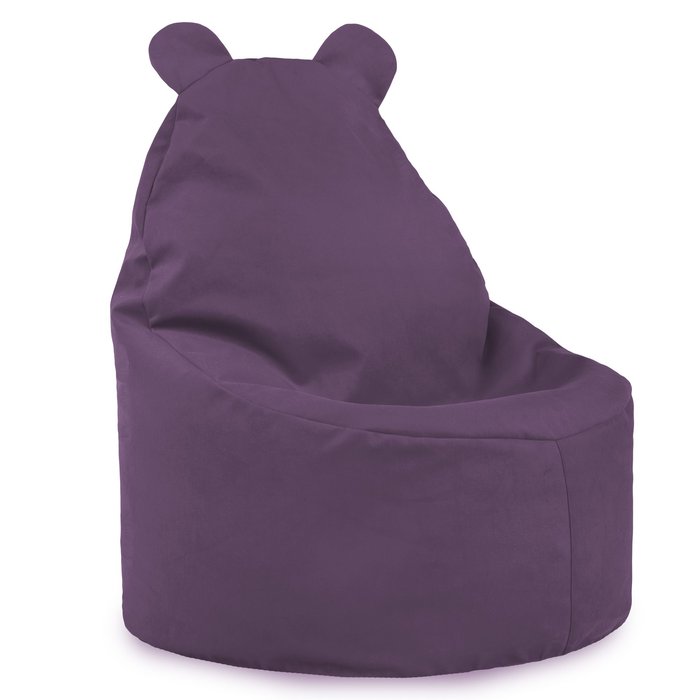 Purple bean bag chair teddy velvet