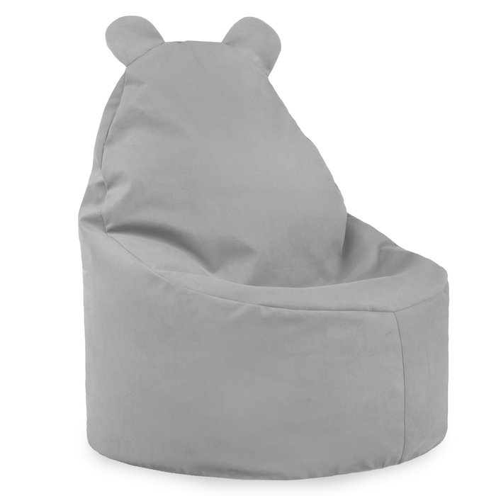 Light gray bean bag chair teddy velvet