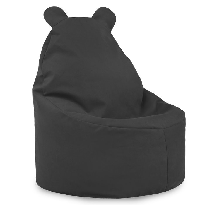 Dark grey bean bag chair teddy velvet