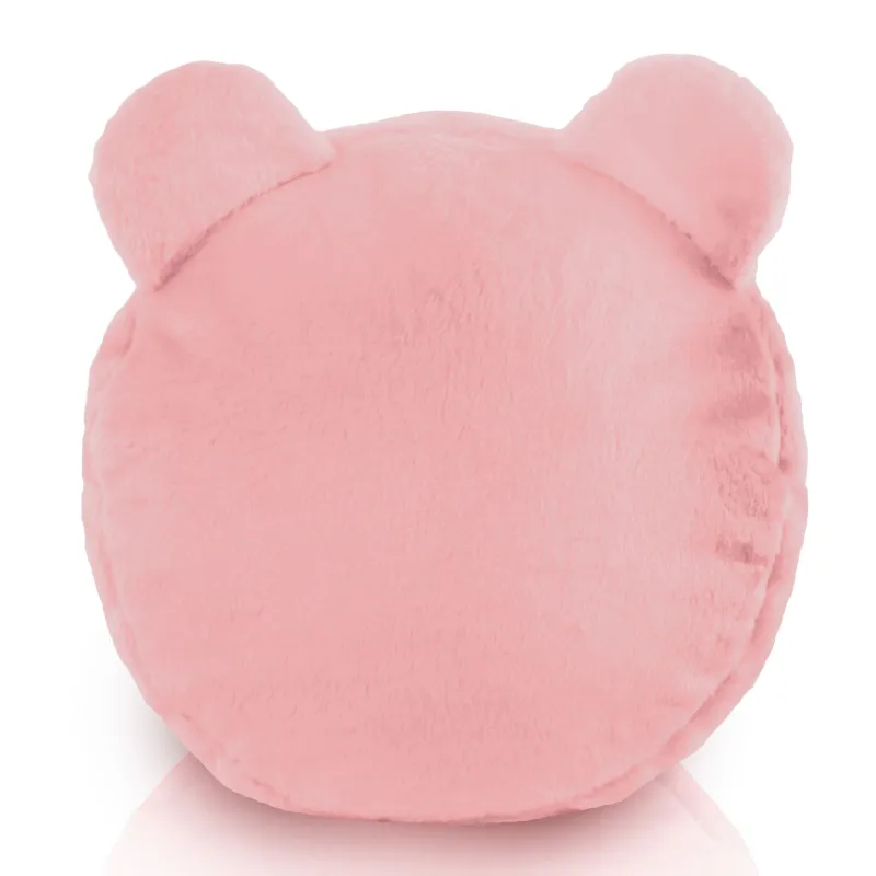 Round Footstool Pouffe Teddy Kids - Yeti Faux Fur – view 2