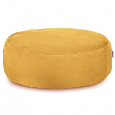 Mustard footstool velvet