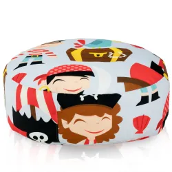 Round Footstool Pouffe - Premium Printed Fabric
