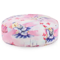 Round Footstool Pouffe - Premium Printed Fabric
