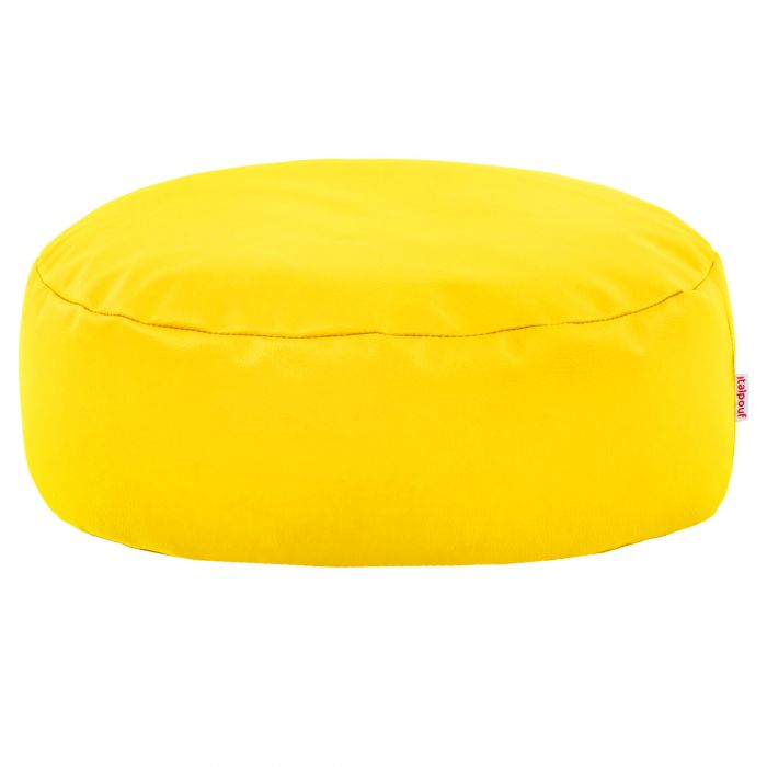 Bright yellow footstool pu leather