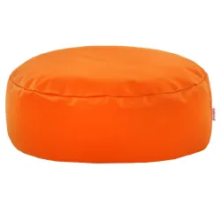 Round Footstool Pouffe - Faux Leather
