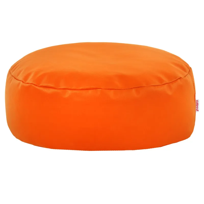 Round Footstool Pouffe - Faux Leather