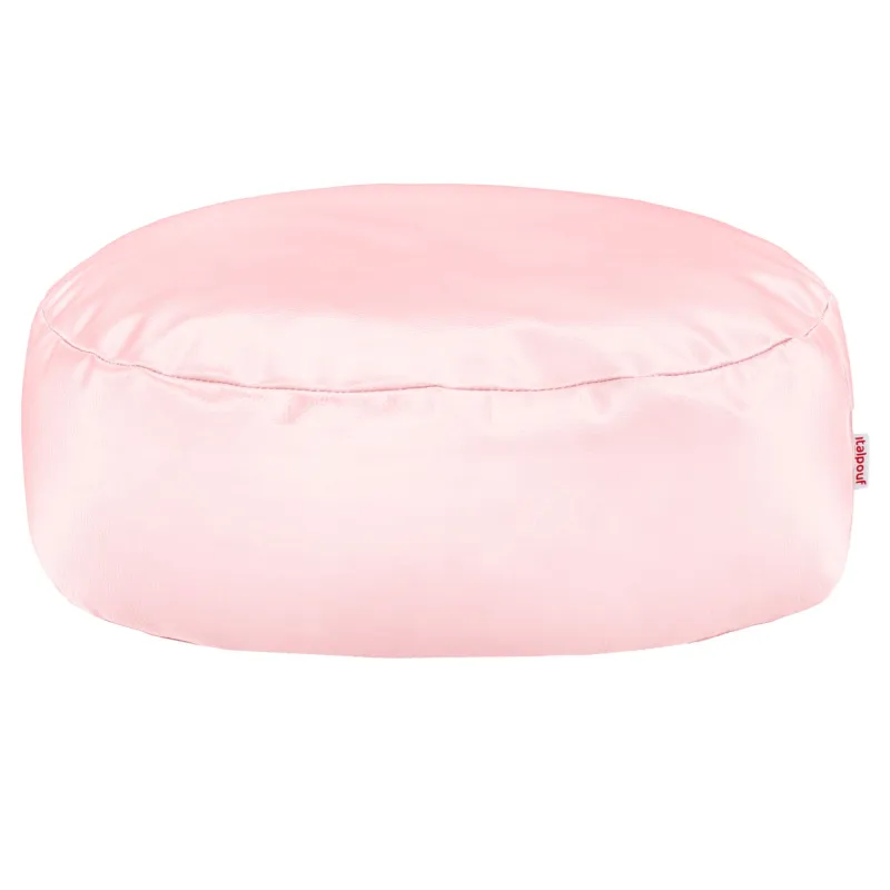 Round Footstool Pouffe - Faux Leather
