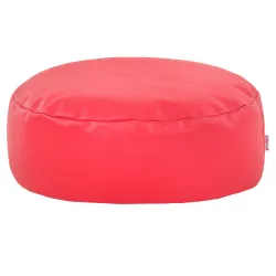 Round Footstool Pouffe - Faux Leather
