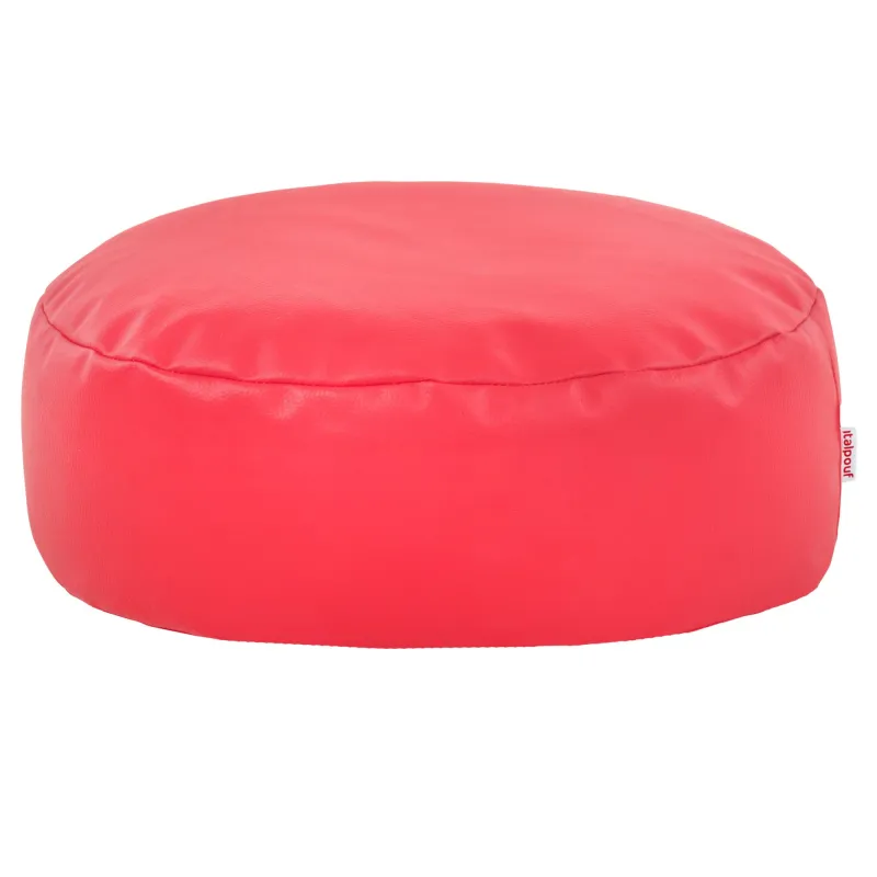 Round Footstool Pouffe - Faux Leather