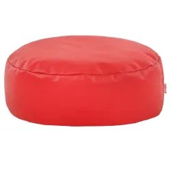 Round Footstool Pouffe - Faux Leather