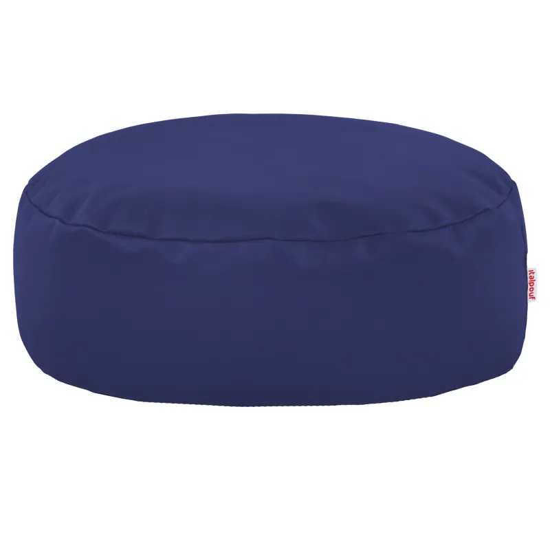 Round Footstool Pouffe - Faux Leather