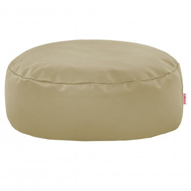 Beige footstool pu leather