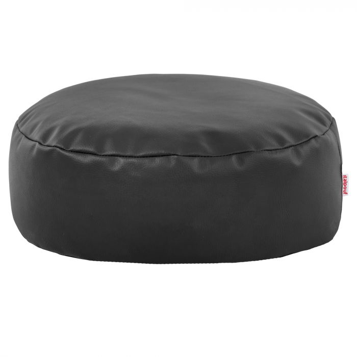 Black footstool pu leather