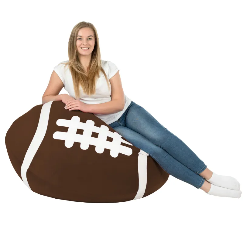 Giant Bean Bag Chair Brown Rugby - Soft Velvet – view 4