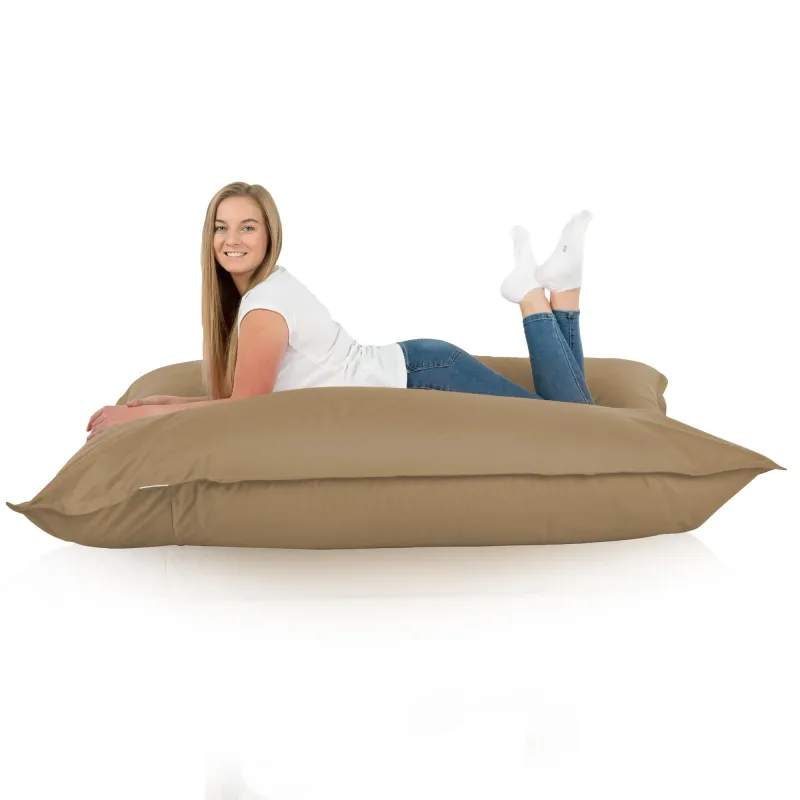 Beige bean bag giant pillow XXL outdoor