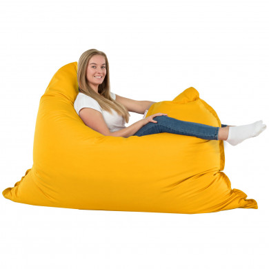 Yellow bean bag giant pillow XXL pu leather