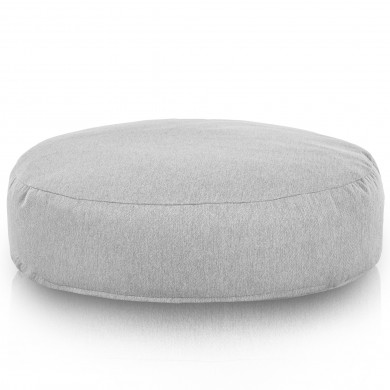 Gray melange round pillow balance