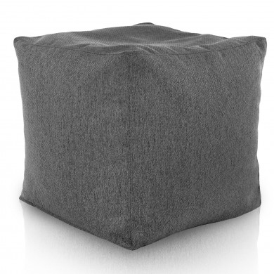 Black melange pouf square balance