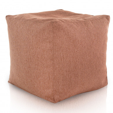 Copper melange pouf square balance