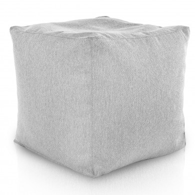 Gray melange pouf square balance