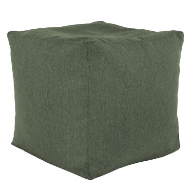 Green melange pouf square balance