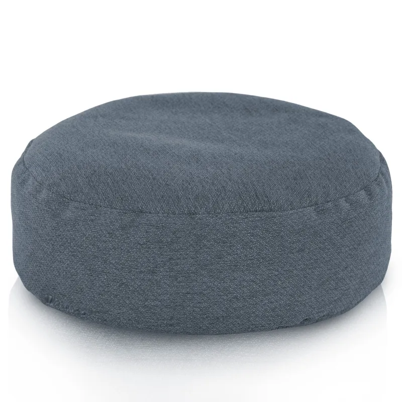 Round Footstool Pouffe - Eco-Recycled Fabric – view 2