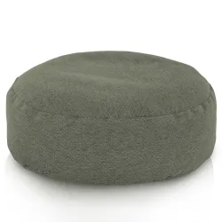 Round Footstool Pouffe - Eco-Recycled Fabric