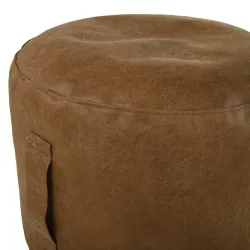 Round Cylinder Pouffe - Premium Genuine Leather – view 2