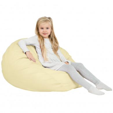 Creamy large bean bag PU leather L