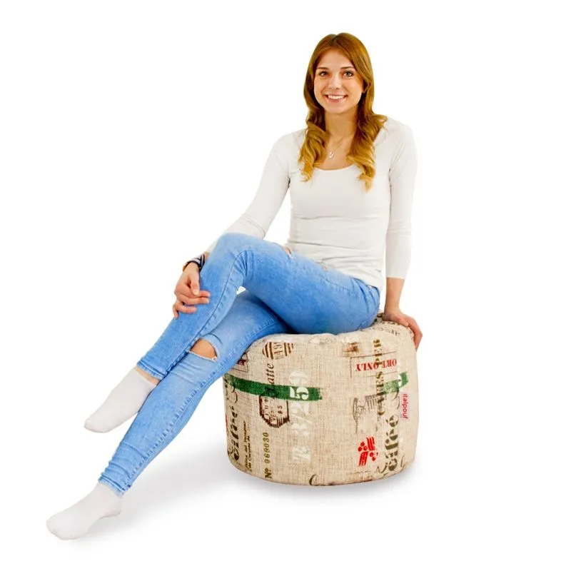 Comfortable coffee pouf ideal for relaxation areas